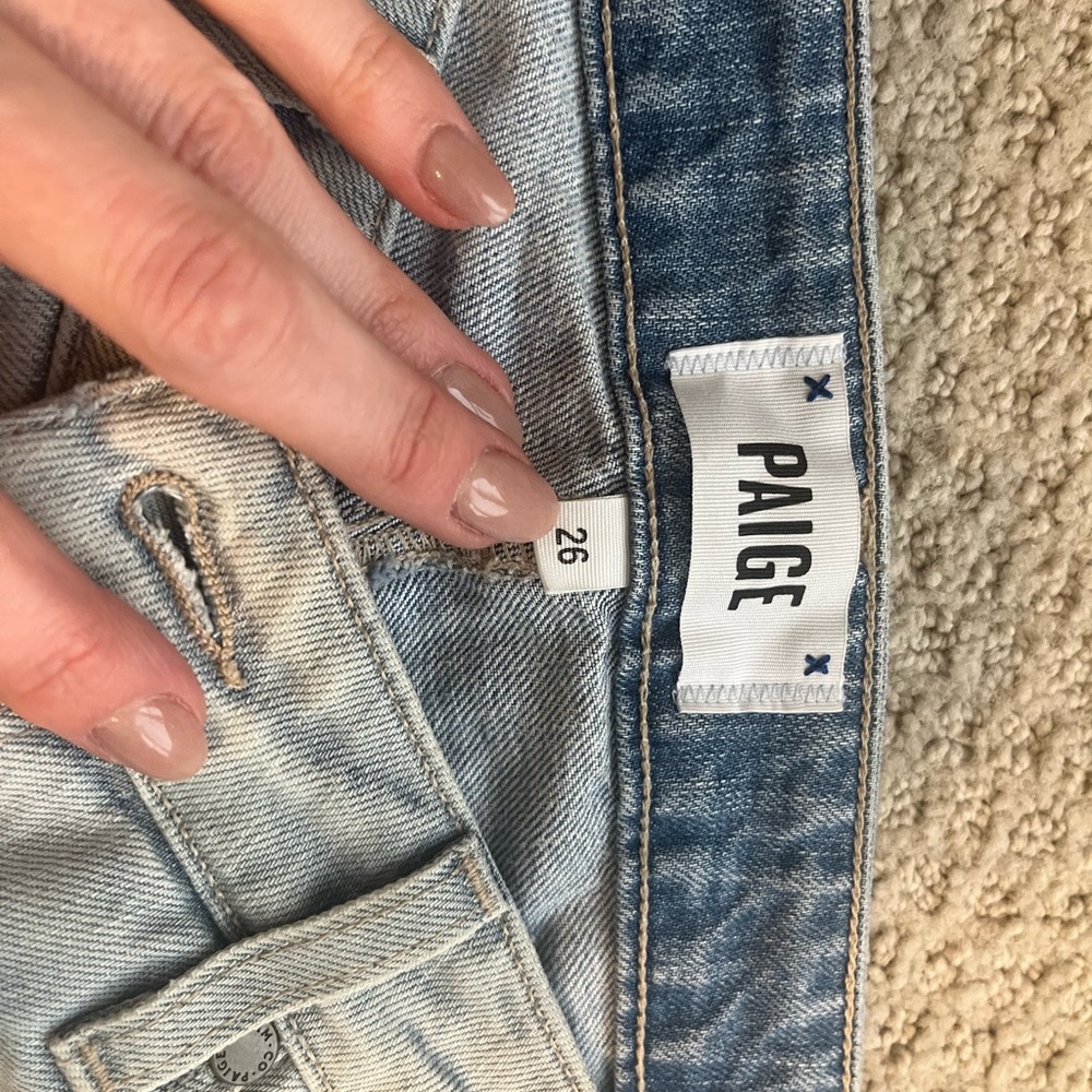 PAIGE Women's Distressed Blue Jeans